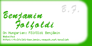 benjamin folfoldi business card